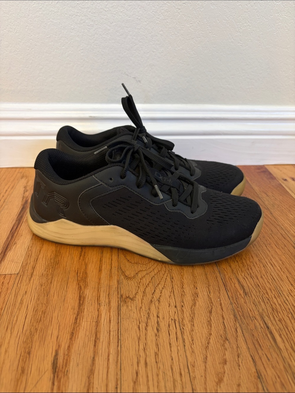 Women Black TYR Athletic Sneakers with Tan/Gum Sole
